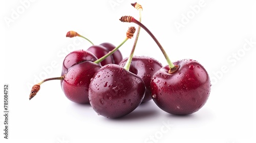 Isolated cherries. Generative AI