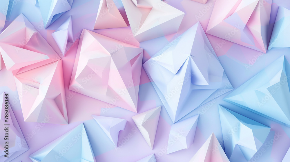 Low poly pastels creating a gentle, inviting triangle blend. Low poly pastels creating a gentle, inviting triangle blend.