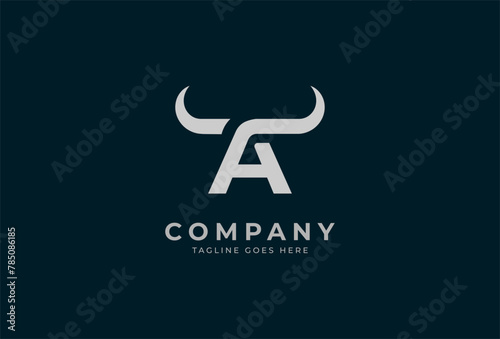 Initial A horn Logo, minimalist letter A with horn design logo, vector illustration