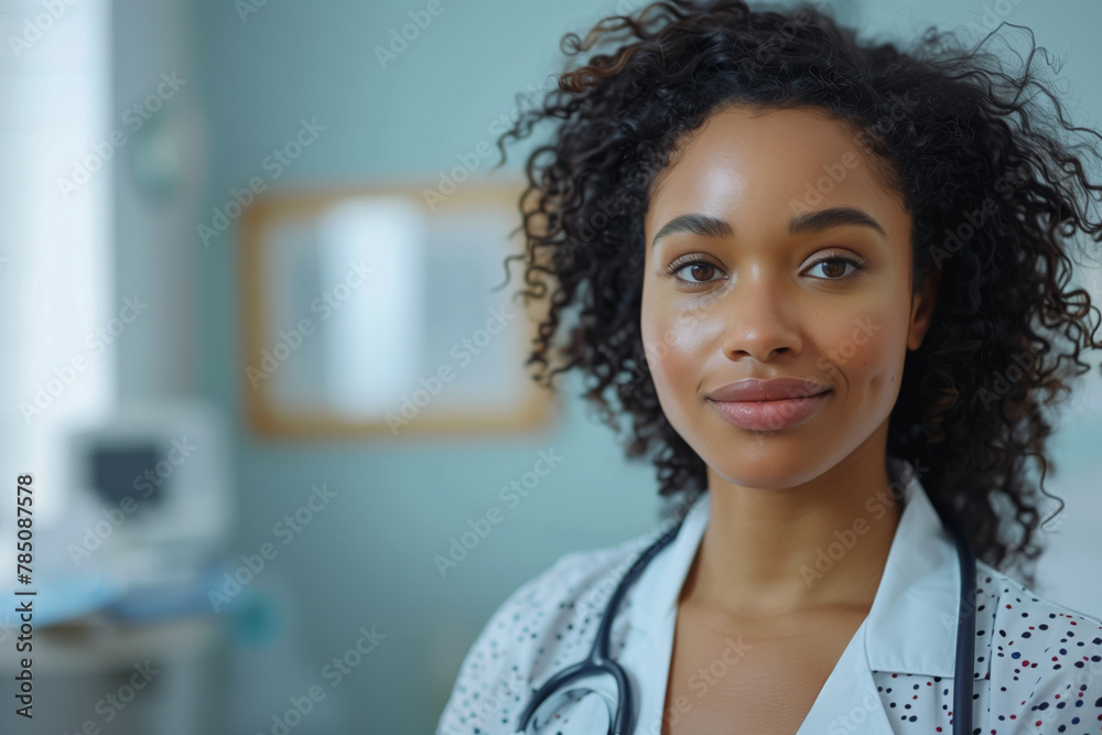 Compassionate African American Female Doctor AI Generated