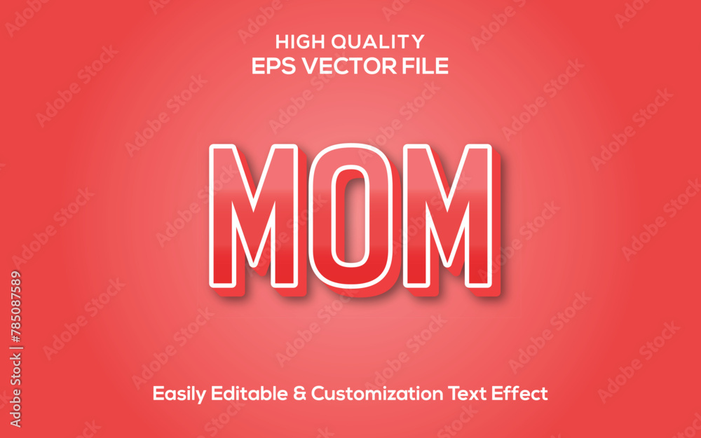 Mom text effect design, vector text effect
