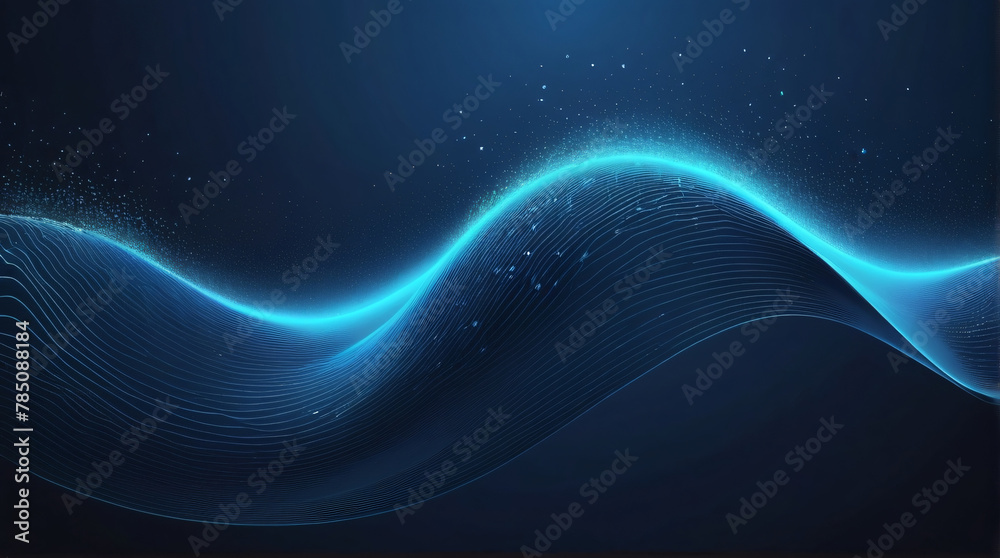 Ethereal Blue Waves on Dark Background Ethereal Blue Waves on Dark Background