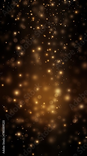 Beige abstract glowing bokeh lights on a black background with space for text or product display