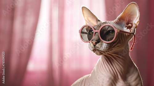 stylish cat in sunglasses © Spyrydon
