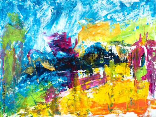 Abstract colorful oil and acrilyc painting. Hand-drawn brush stroke. Artistic texture, contemporary art for background.