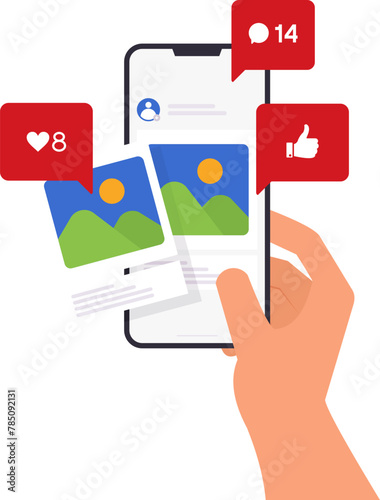Social Media Phone Illustration