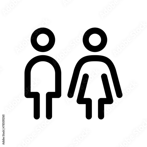 Children line icon. Kids sign. Boy and girl symbol