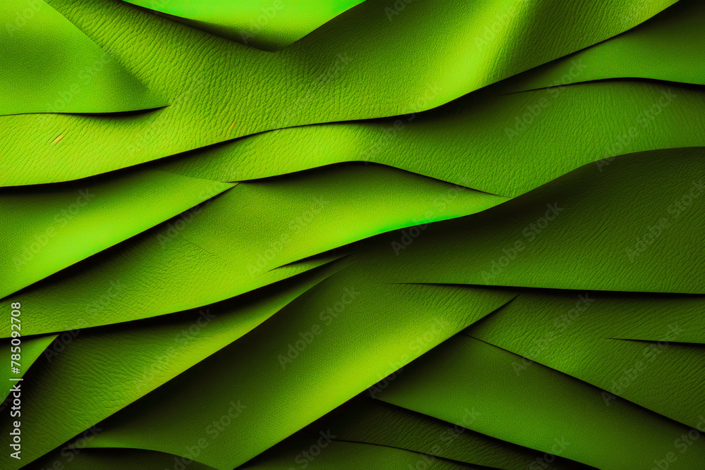 deep green coloured straight line slashed paper making 3D effect with shadows deep green coloured straight line slashed paper making 3D effect with shadows