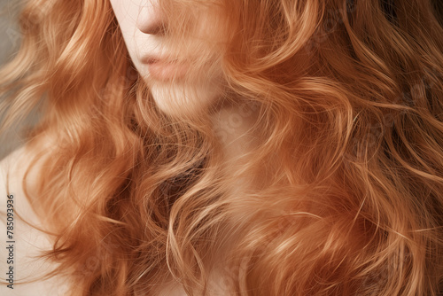 Wellness and care: Female with a curly and textured hairstyle in a salon setting.