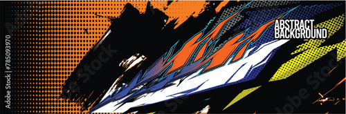 Car wrap decal designs. Abstract racing and sport background for racing livery or daily use car vinyl sticker. Vector eps 10.