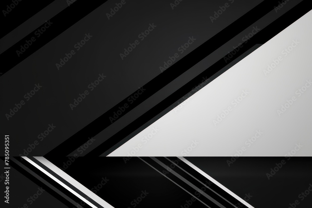 Black and white background vector presentation design, modern technology business concept banner template with geometric shape