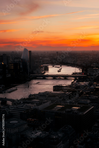 London Thames River Sunset