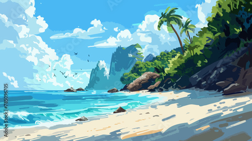 Vector illustration of tropical beach