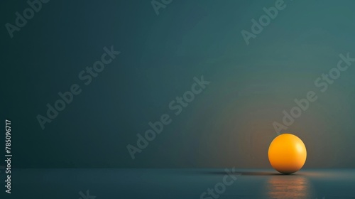 Single glowing sphere on blue background. Concentrated Light © Vladimir