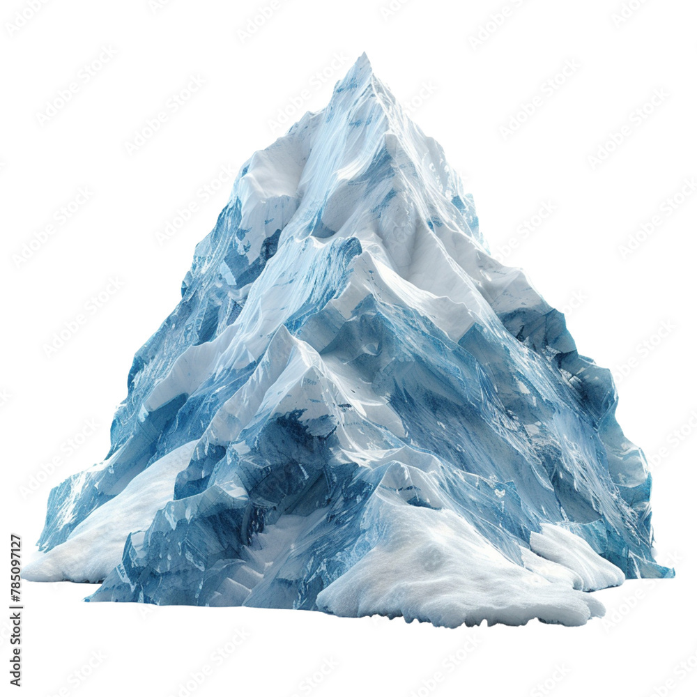 Obraz premium snowcapped mountain isolated on white background.