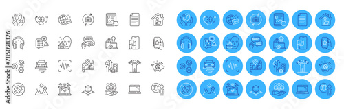 Internet report, Best buyers and Gears line icons pack. Seo devices, Laptop, 360 degree web icon. Work home, Route, Augmented reality pictogram. Map, Airplane travel, Piggy sale. Vector