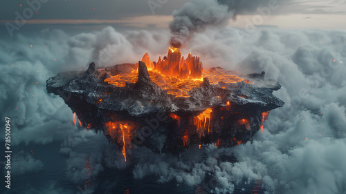 beautiful floating fantasy lava island, Pacific Ocean on the Big Island photo