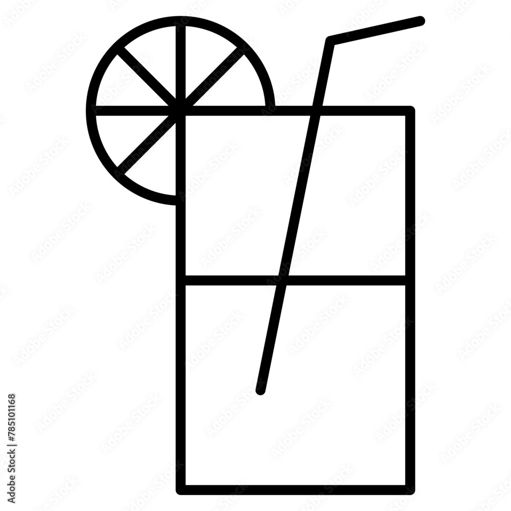 Vector Icon Juice, orange, summer, glass, drink Vector Icon Juice, orange, summer, glass, drink