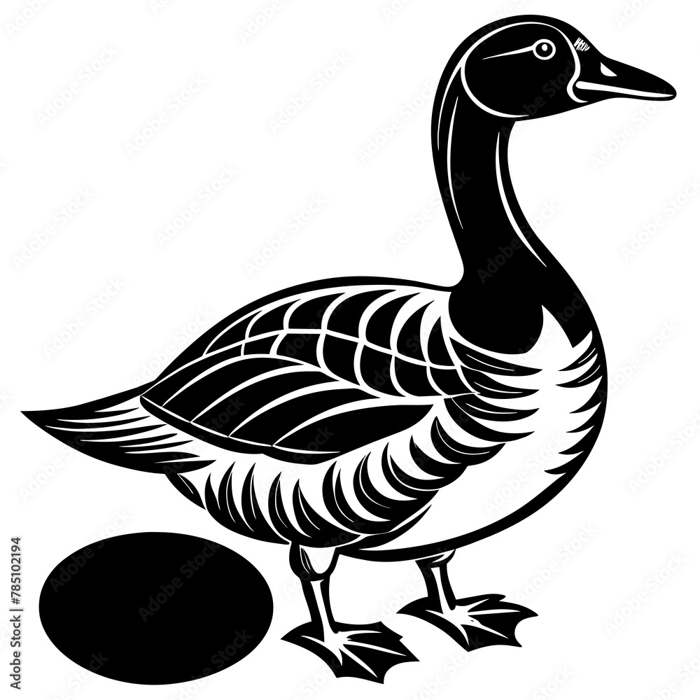 illustration of a goose whit egg illustration of a goose whit egg