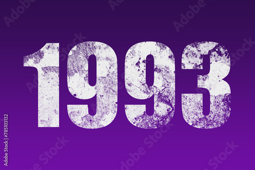 flat white grunge number of 1993 on purple background.