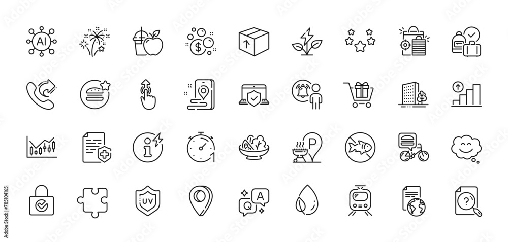 Launder money, Share call and Food delivery line icons pack. AI, Question and Answer, Map pin icons. Laptop insurance, Package, Password encryption web icon. Vector Launder money, Share call and Food delivery line icons pack. AI, Question and Answer, Map pin icons. Laptop insurance, Package, Password encryption web icon. Vector