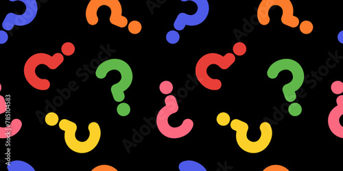 Question mark seamless pattern. Colorful abstract background. Customer service, presentation, conversation, communication, faq help concept