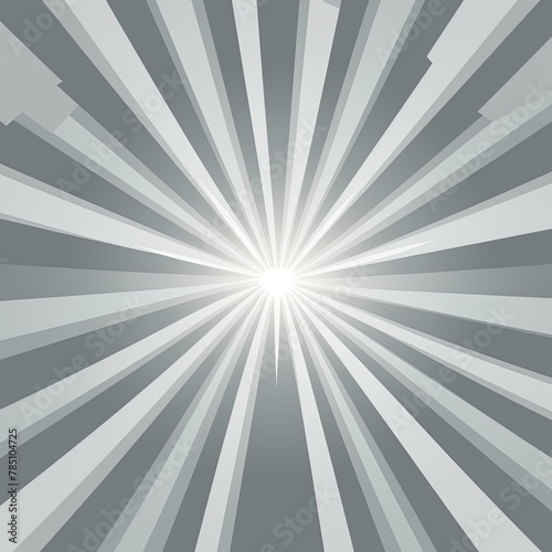 Gray abstract rays background vector presentation design template with light grey gradient sun burst shape pattern for comic book cartoon