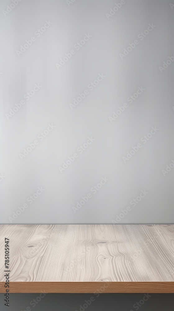 Gray background with a wooden table, product display template. Gray background with a wood floor. Gray and white photo of an empty room