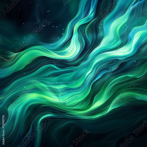 Green Teal Blue Northern Lights Aurora