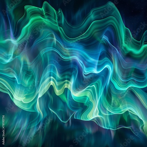 Green Teal Blue Northern Lights Aurora