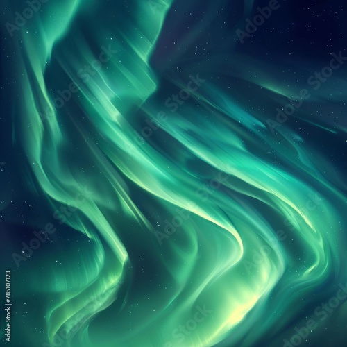 Green Teal Blue Northern Lights Aurora