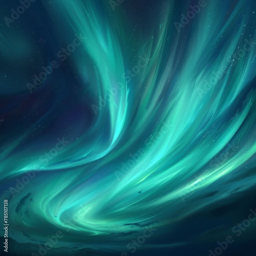 Green Teal Blue Northern Lights Aurora