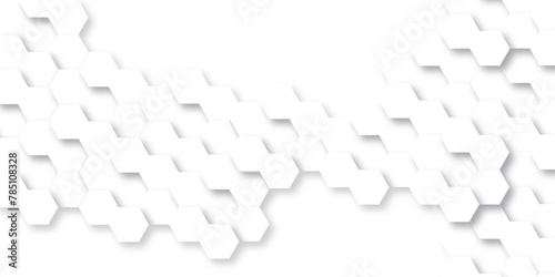Background with hexagons . Abstract background with lines . white texture background . hexagon abstract background. Surface polygon pattern with glowing hexagon paper texture and futuristic business.