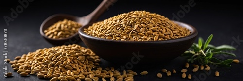 Fenugreek seeds on a black background.