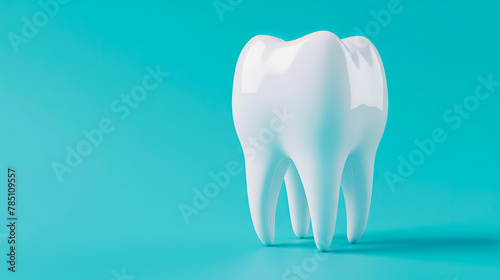 A tooth is shown on a blue background.