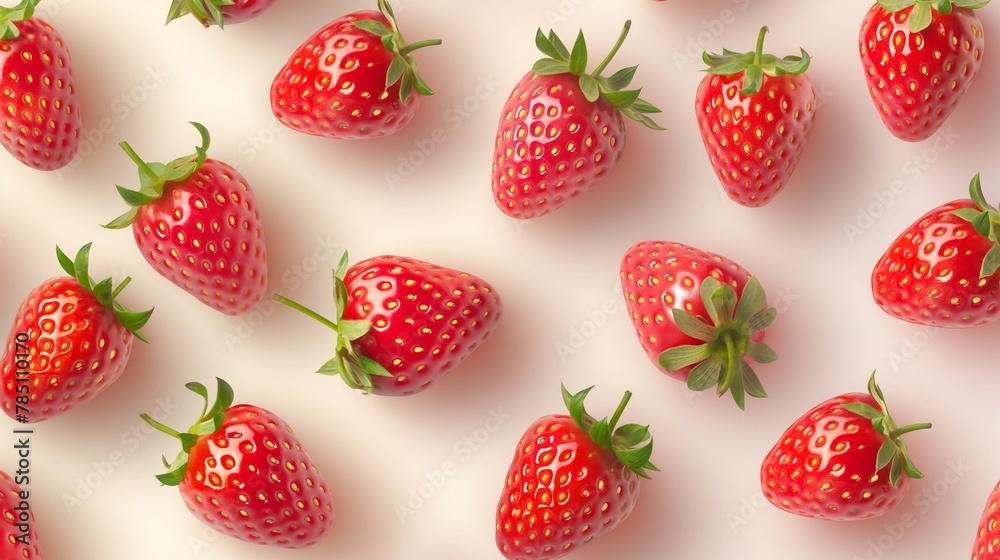 A Seamless Pattern of Strawberries. A Seamless Pattern of Strawberries.