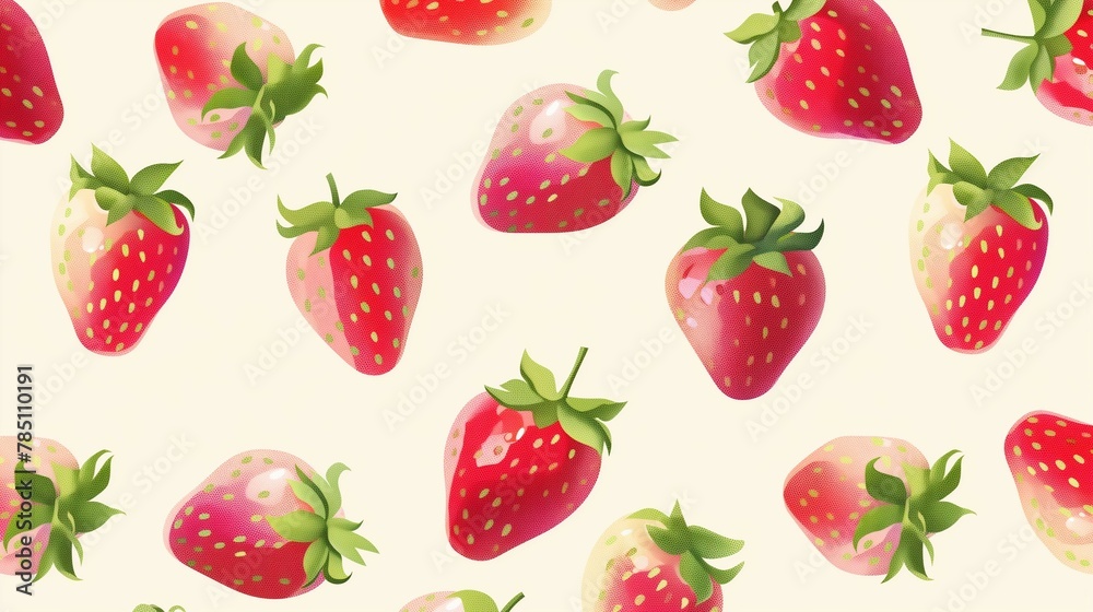 A Seamless Pattern of Strawberries. A Seamless Pattern of Strawberries.