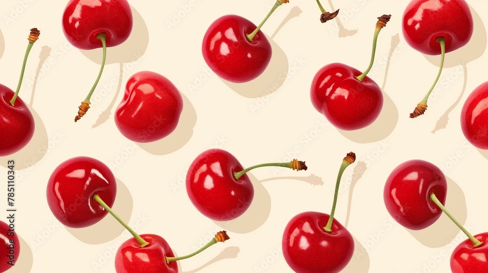 A Seamless Pattern of Cherries. A Seamless Pattern of Cherries.