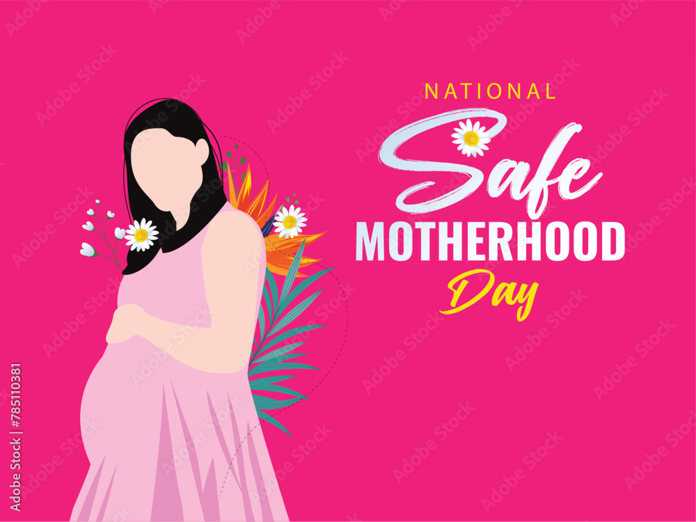 April 11 National Safe Motherhood Day editable vector social media feed template for pregnant mothers and babies healthcare and maternity benefits, safe mothers and babies April 11 National Safe Motherhood Day editable vector social media feed template for pregnant mothers and babies healthcare and maternity benefits, safe mothers and babies