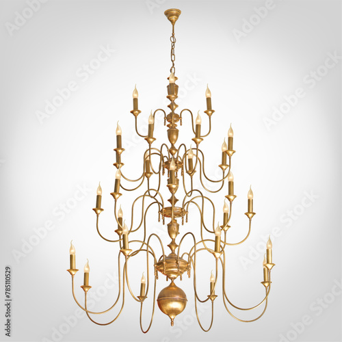 Vintage chandelier isolated on white background. Vector illustration EPS 10.