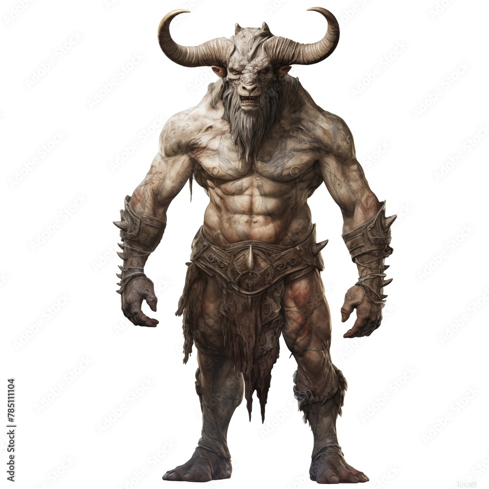 Illustration of a Minotaur on a White Background Illustration of a Minotaur on a White Background