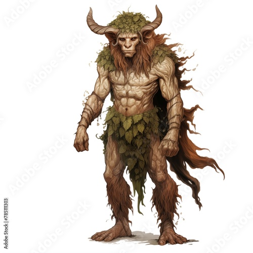 Illustration of a Satyr on a White Background