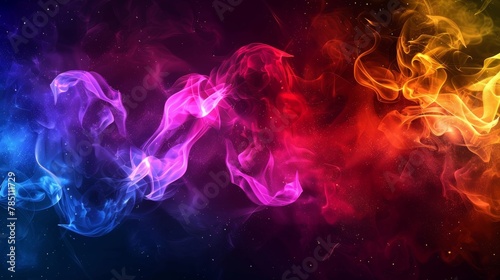 The background of the abstract modern is colored with transparent smoke