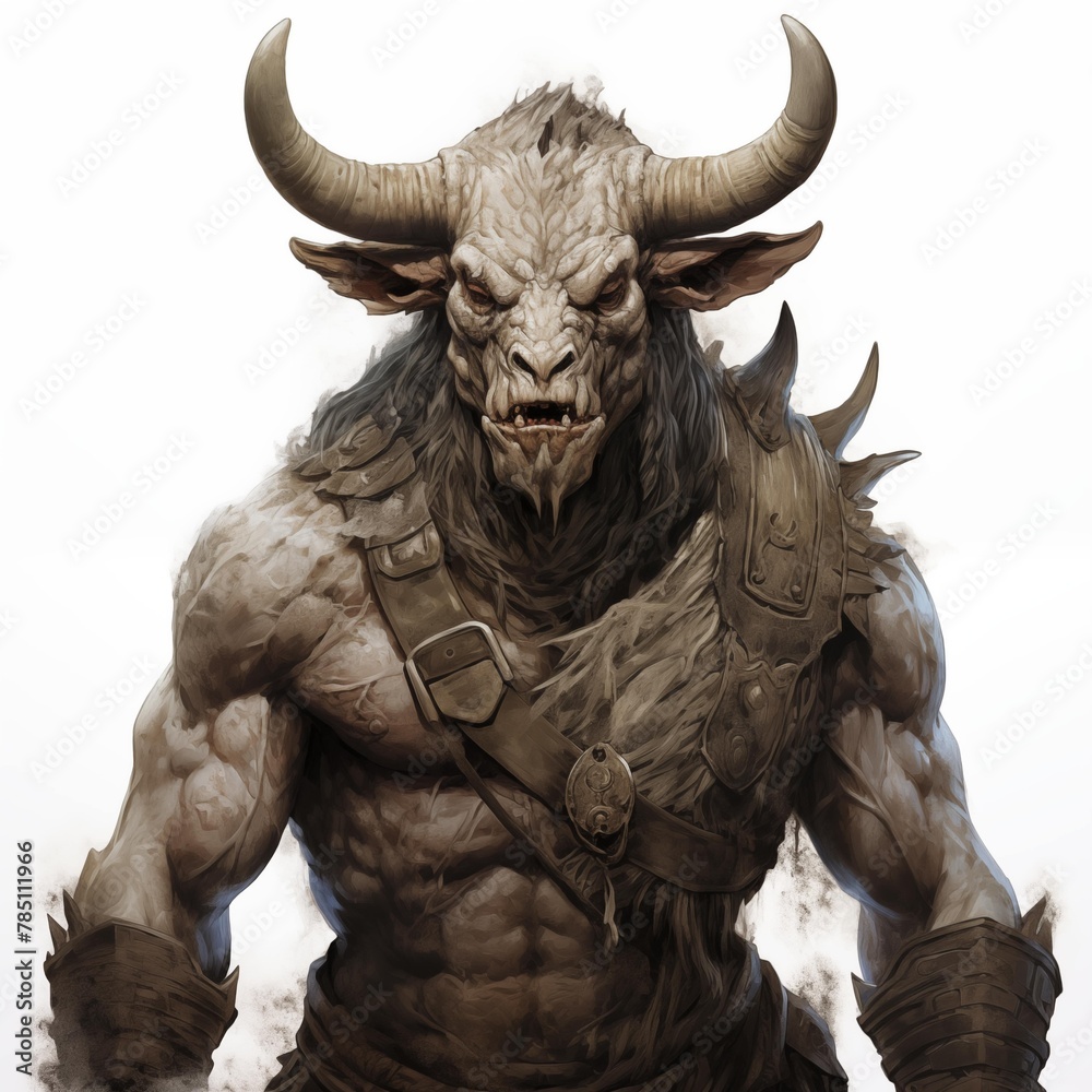 Naklejka premium Illustration of a Minotaur on a White Background