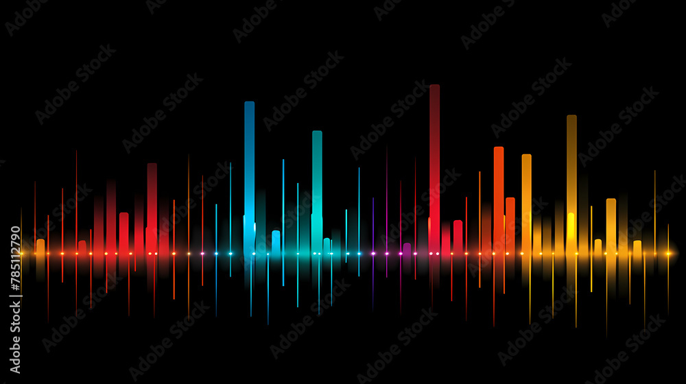 Sound wave curve with light particles