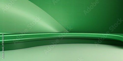 green abstract background vector, empty room interior with gradient corner in a color for product presentation platform studio showcase mock up