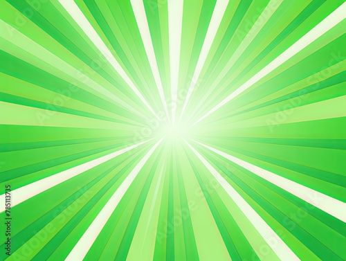 Green abstract rays background vector presentation design template with light grey gradient sun burst shape pattern for comic book