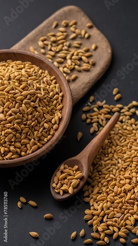 Fenugreek seeds on a black background.