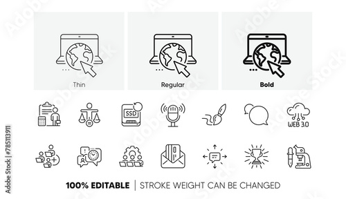 Add team, Time management and Microscope line icons. Pack of Sms, Recovery ssd, Ethics icon. Brush, Internet, Credit card pictogram. Teamwork, Web3, Trophy. Microphone, Messenger, Accounting. Vector