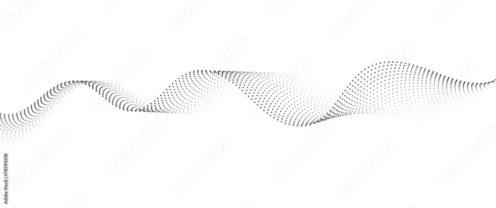 Flowing Dot Wave halftone gradient pattern on transparent background Flowing Dot Wave halftone gradient pattern on transparent background